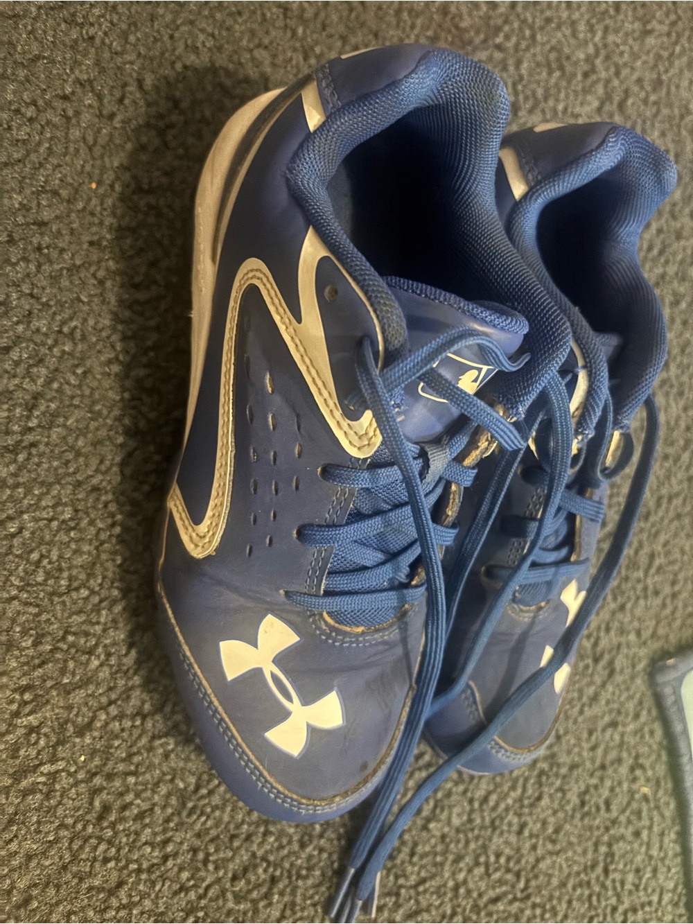 Under Armour Royal Blue and White Kids Athletic Sneakers